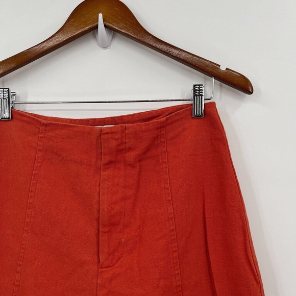 Esby Apparel Pants Women's 6 Orange Cotton Canvas Wide Leg High Rise Boho 70s - Picture 5 of 11